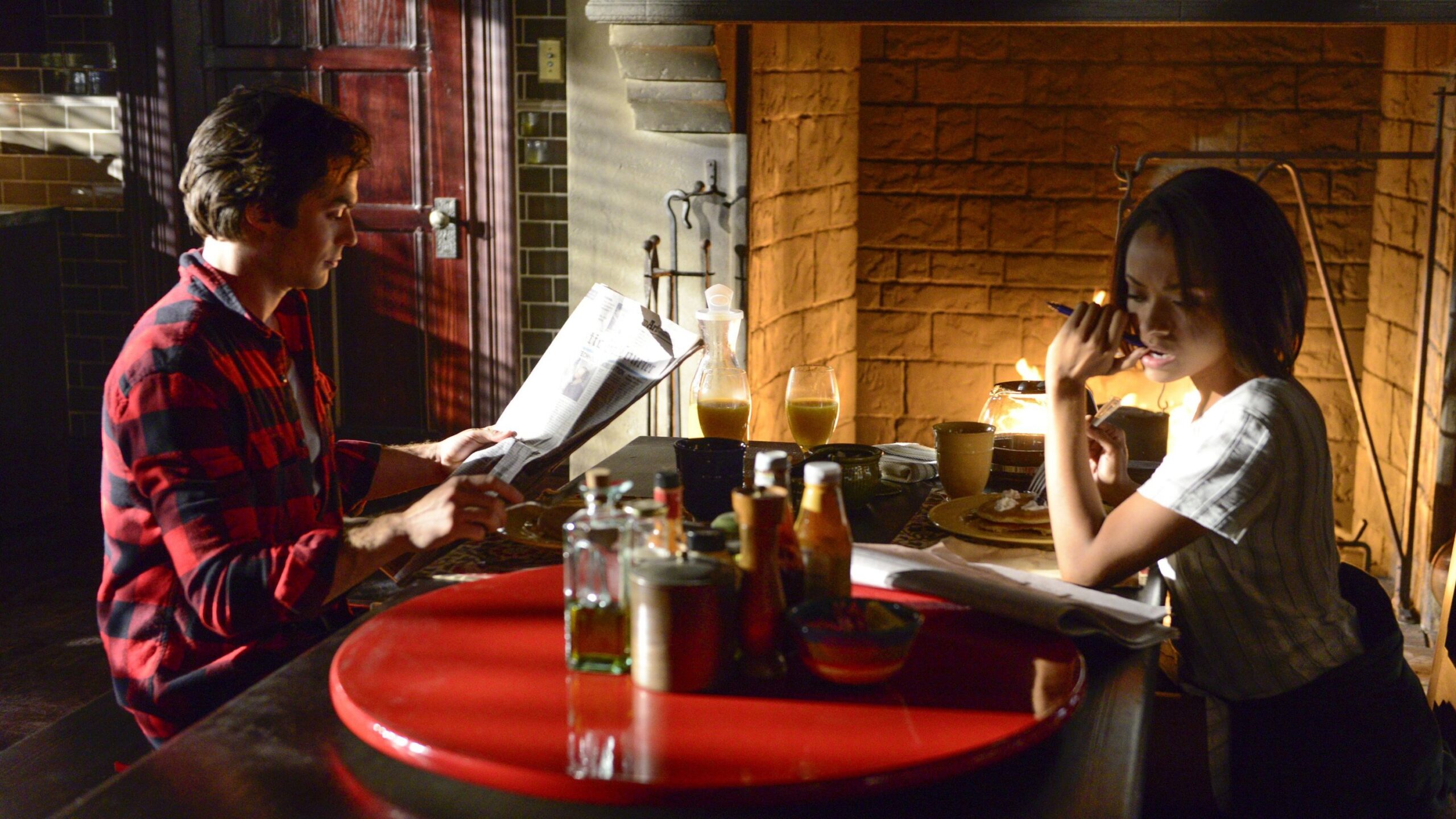 Production still from The Vampire Diaries – S6E2: “Yellow Ledbetter”.