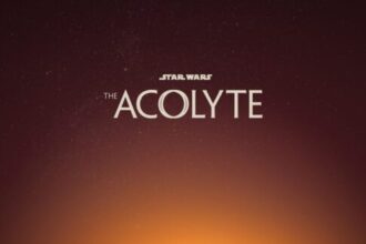 The official poster for the now-cancelled Star Wars series The Acolyte, showing a cloaked figure standing on a cliff overlooking a body of water at sunset, with the "STAR WARS THE ACOLYTE" logo and "June 4 Disney+" release details.