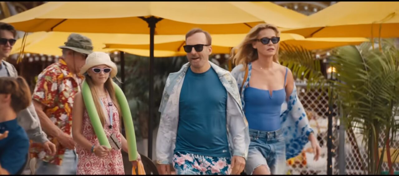 Hutch and family on what appears to be a beach vacation in Nobody 2