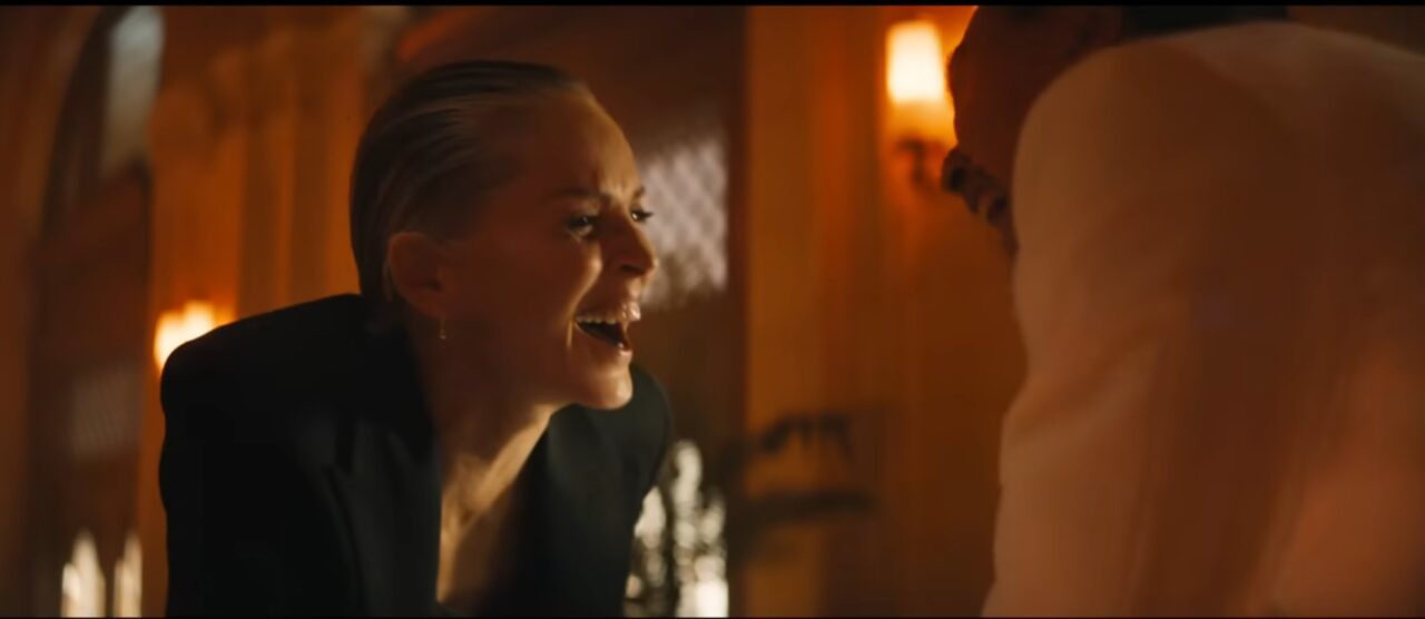 Female character intensely confronting someone in Nobody 2 trailer