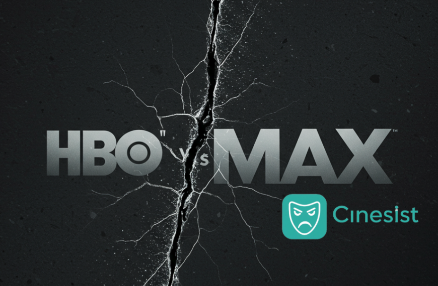 A graphic showing the word "HBO" on the left and "Max" on the right, with a prominent, jagged crack running down the center, visually splitting the two words. The background is dark and indistinct.