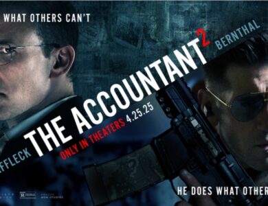 Promotional poster for The Accountant 2, featuring Ben Affleck as Christian Wolff on the left and Jon Bernthal as Brax on the right.