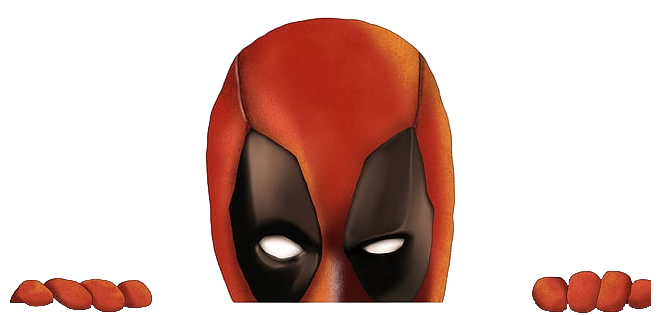 Deadpool looking directly at the viewer with a knowing, mischievous expression, as if judging their comment.