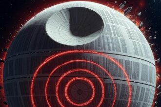 Death Star with a red ring of light, symbolizing the Xbox Red Ring of Death error.
