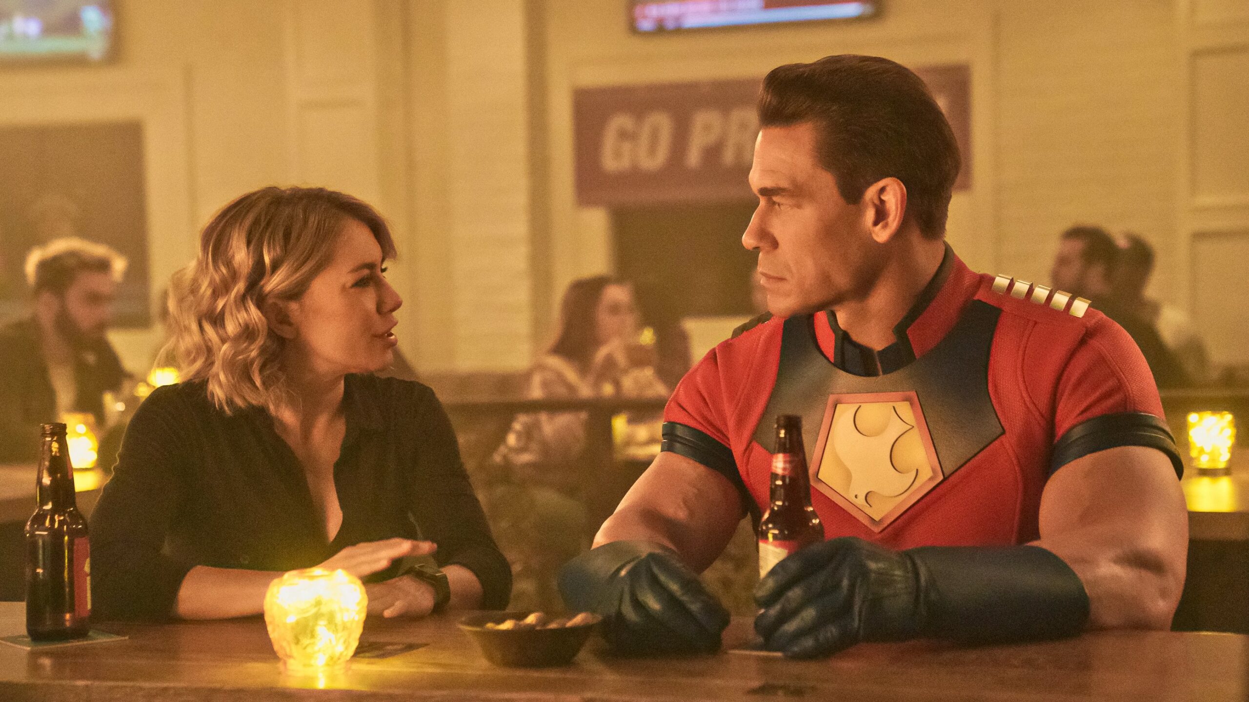 Production still from Peacemaker – S1E1: “A Whole New Whirled”.