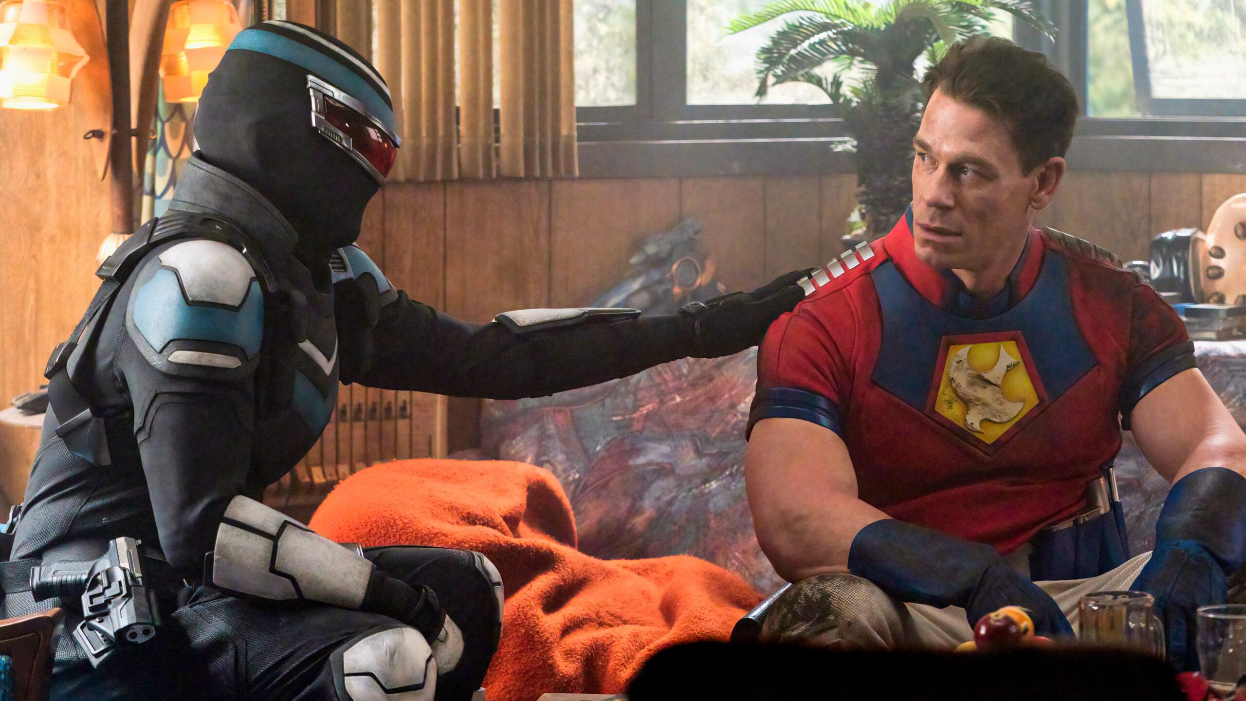 Production still from Peacemaker – S1E2: “Best Friends, For Never”.